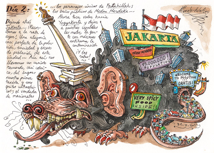 INDONESIA 2013 - Pág 013. JAKARTA. Dejando atrás Jakarta... ¡Recordamos a la rata de ayer!